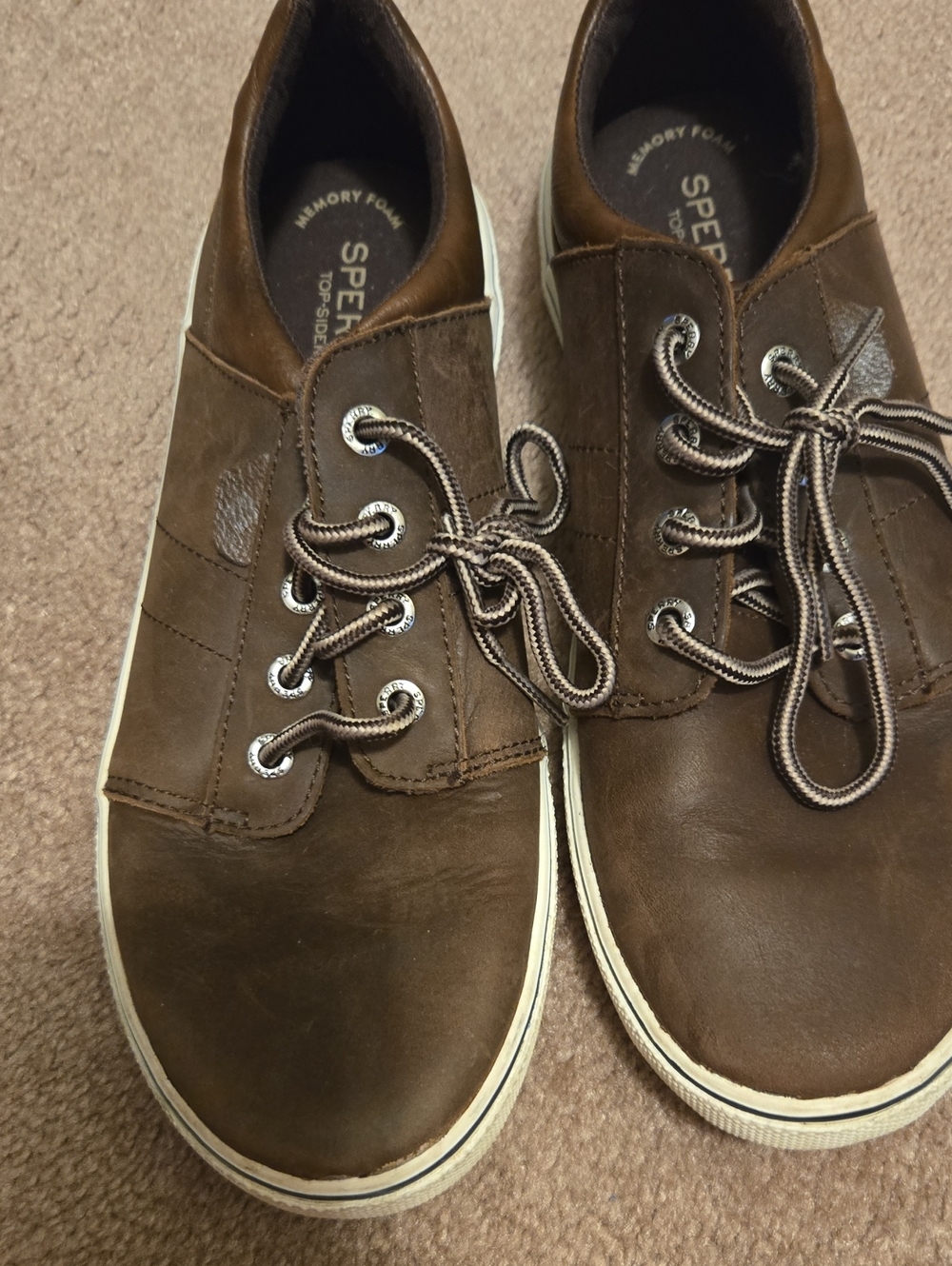 Sperry Brown Leather Deck-Style Lace-Up Boat Shoes